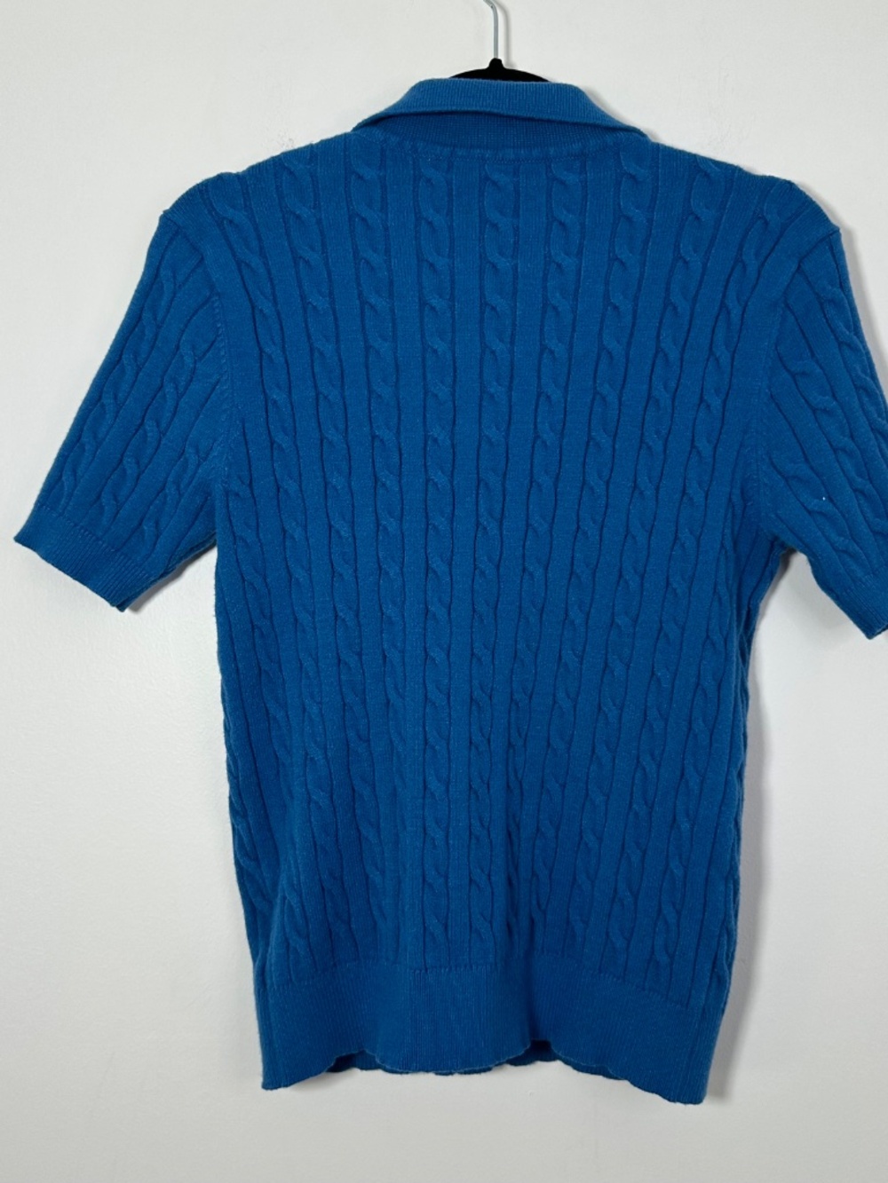 Shein Women’s Large Blue Short-Sleeve Cable Knit Sweater Great Condition - Picture 2 of 6